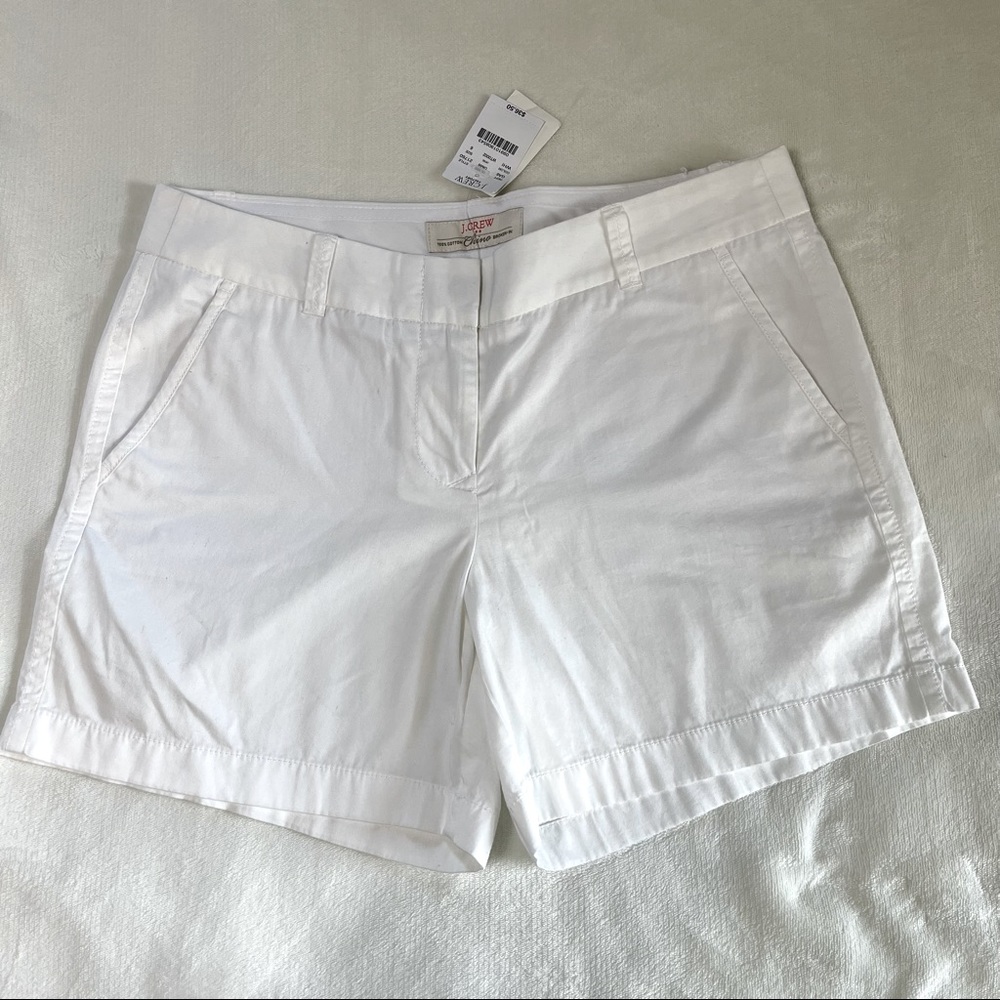 New J. CREW Size 6 Women White Chino Broken In Shorts